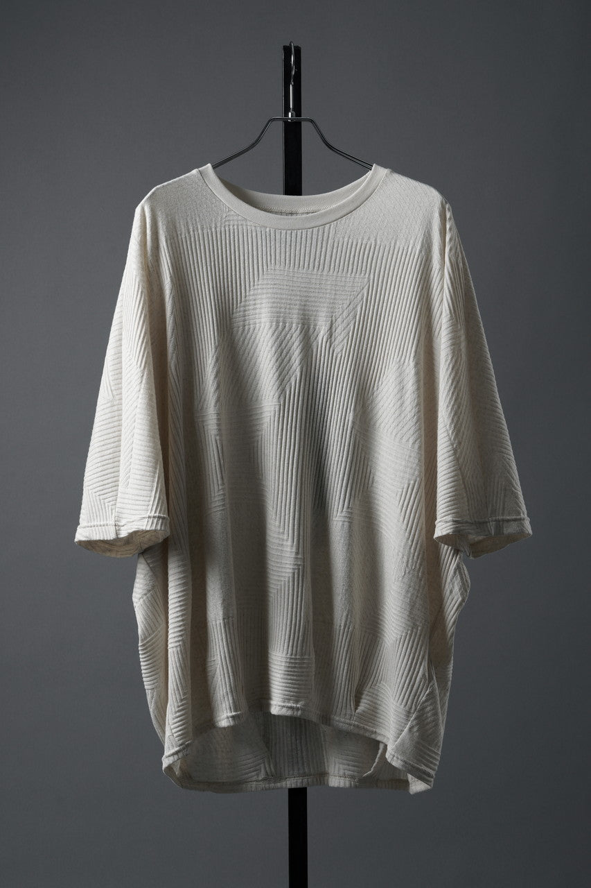 画像をギャラリービューアに読み込む, A.F ARTEFACT DEFORMED STRIPE PATTERN DOLMAN TEE (CREAM)