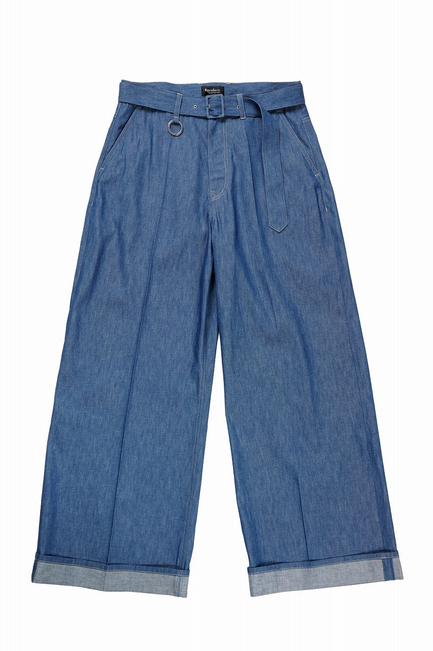画像をギャラリービューアに読み込む, TARO HORIUCHI / th products Belted Wide Pants / 6oz Denim (light indigo)
