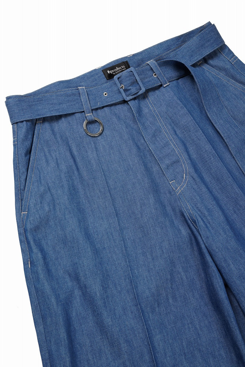 画像をギャラリービューアに読み込む, TARO HORIUCHI / th products Belted Wide Pants / 6oz Denim (light indigo)