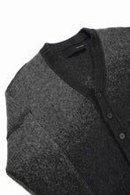Load image into Gallery viewer, ISABEL BENENATO Yak Cardigan with Shaded Jacquard in Two Colours (GRAPHITE)