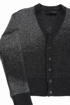 Load image into Gallery viewer, ISABEL BENENATO Yak Cardigan with Shaded Jacquard in Two Colours (GRAPHITE)