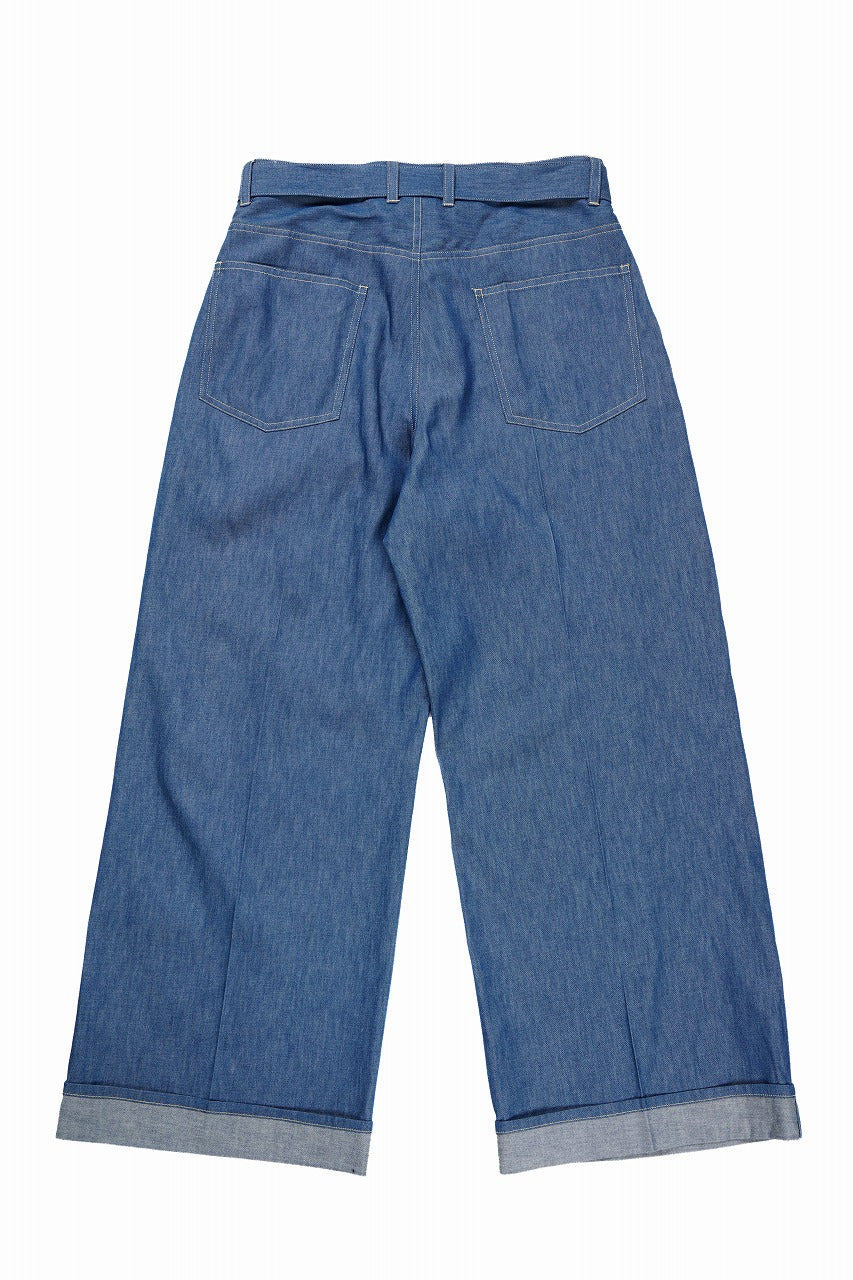 画像をギャラリービューアに読み込む, TARO HORIUCHI / th products Belted Wide Pants / 6oz Denim (light indigo)