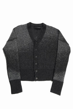 Load image into Gallery viewer, ISABEL BENENATO Yak Cardigan with Shaded Jacquard in Two Colours (GRAPHITE)