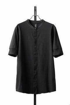 画像をギャラリービューアに読み込む, thom/krom STAND UP COLLAR T-SHIRT / STRETCH COTTON JERSEY (BLACK)