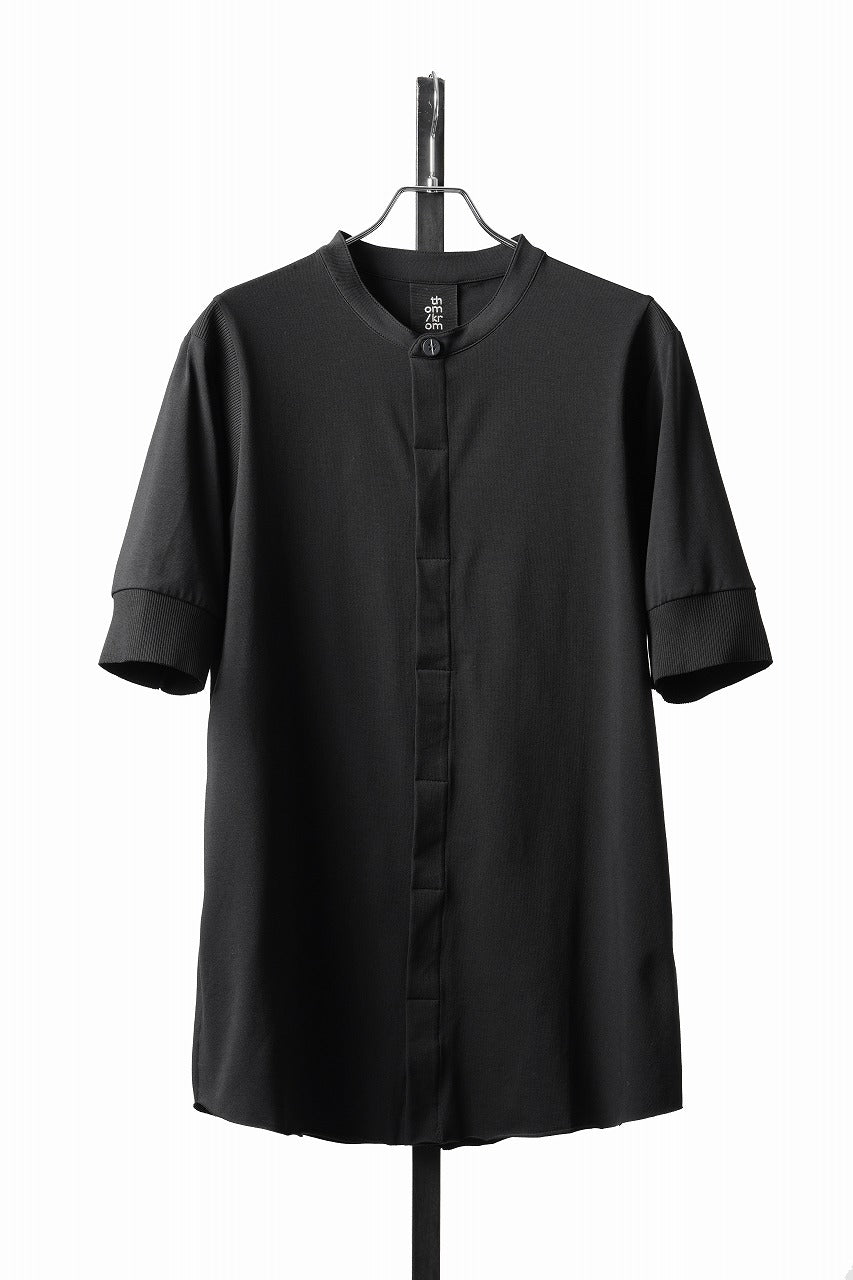 thom/krom STAND UP COLLAR T-SHIRT / STRETCH COTTON JERSEY (BLACK