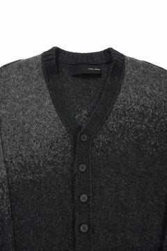 Load image into Gallery viewer, ISABEL BENENATO Yak Cardigan with Shaded Jacquard in Two Colours (GRAPHITE)