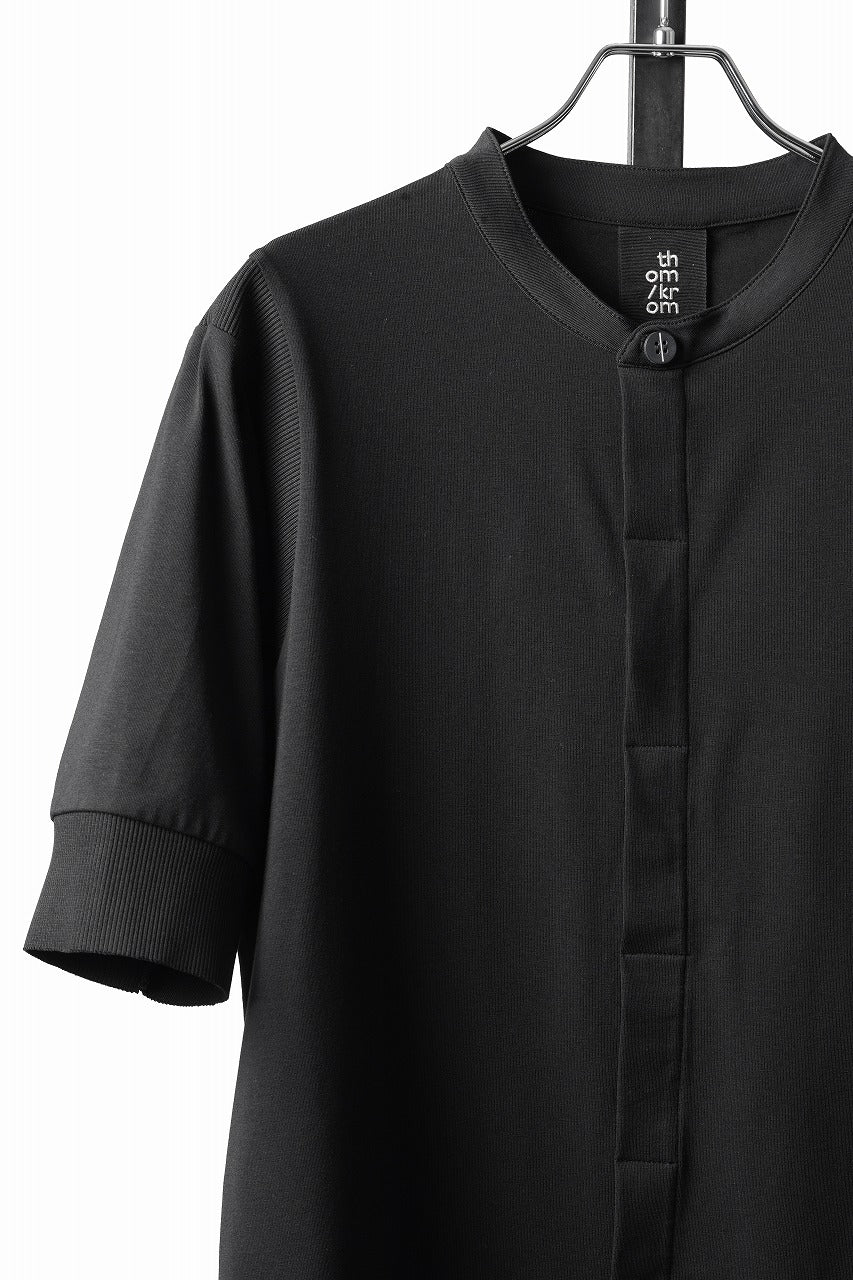 画像をギャラリービューアに読み込む, thom/krom STAND UP COLLAR T-SHIRT / STRETCH COTTON JERSEY (BLACK)