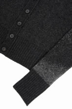 Load image into Gallery viewer, ISABEL BENENATO Yak Cardigan with Shaded Jacquard in Two Colours (GRAPHITE)