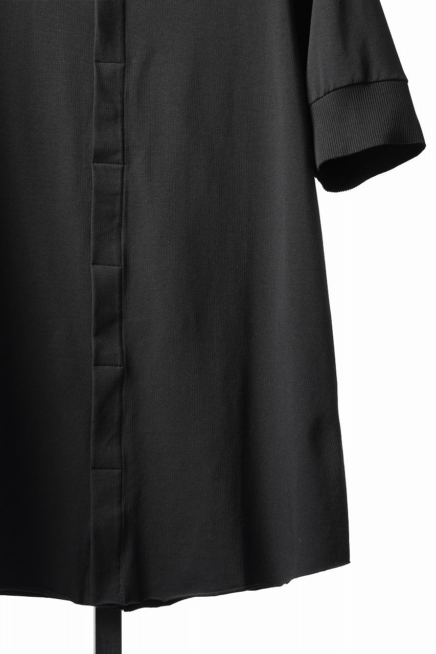 thom/krom STAND UP COLLAR T-SHIRT / STRETCH COTTON JERSEY (BLACK