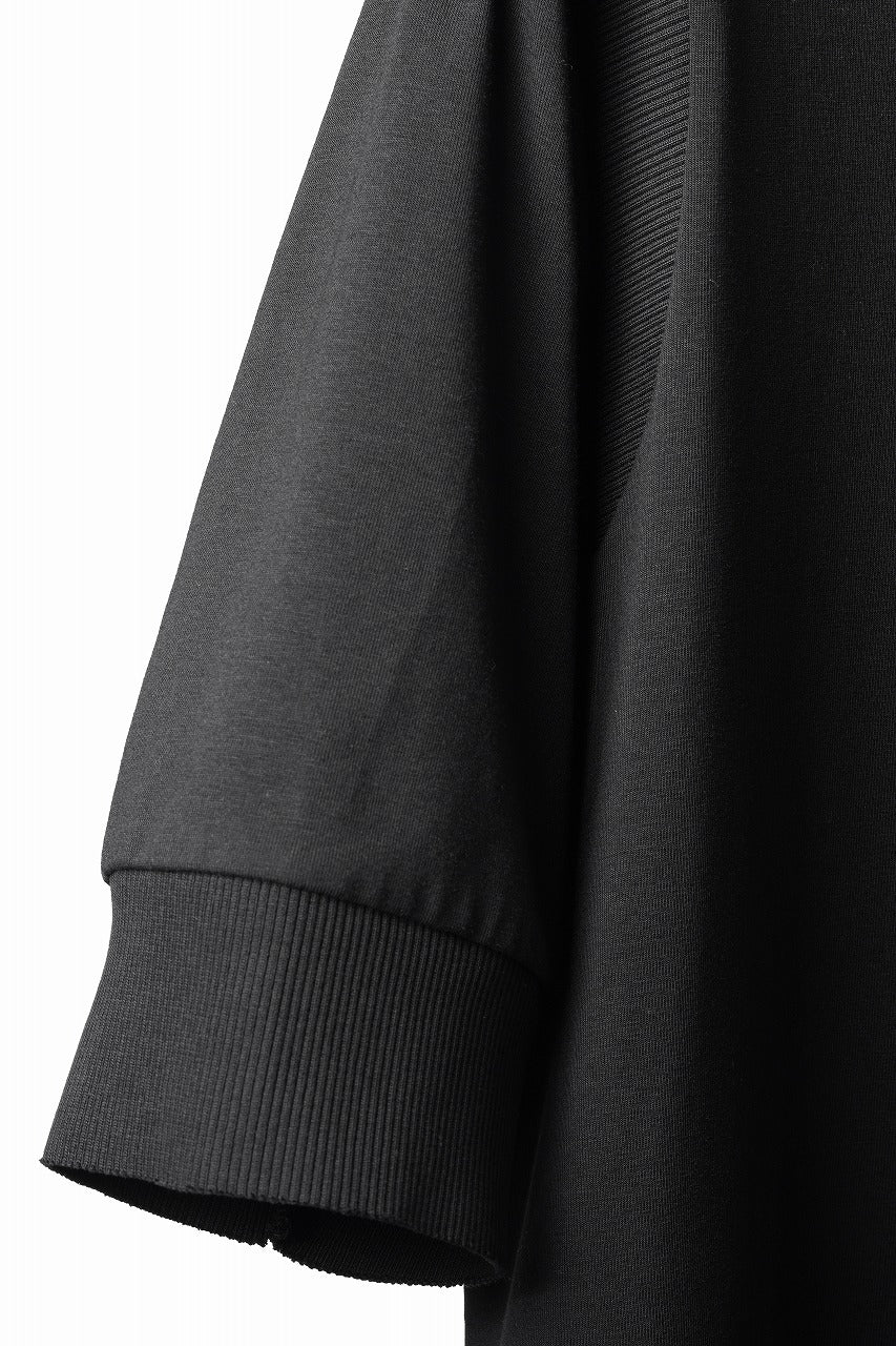 画像をギャラリービューアに読み込む, thom/krom STAND UP COLLAR T-SHIRT / STRETCH COTTON JERSEY (BLACK)