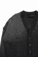 Load image into Gallery viewer, ISABEL BENENATO Yak Cardigan with Shaded Jacquard in Two Colours (GRAPHITE)