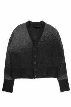 Load image into Gallery viewer, ISABEL BENENATO Yak Cardigan with Shaded Jacquard in Two Colours (GRAPHITE)