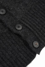 Load image into Gallery viewer, ISABEL BENENATO Yak Cardigan with Shaded Jacquard in Two Colours (GRAPHITE)