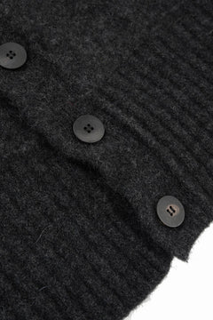 Load image into Gallery viewer, ISABEL BENENATO Yak Cardigan with Shaded Jacquard in Two Colours (GRAPHITE)