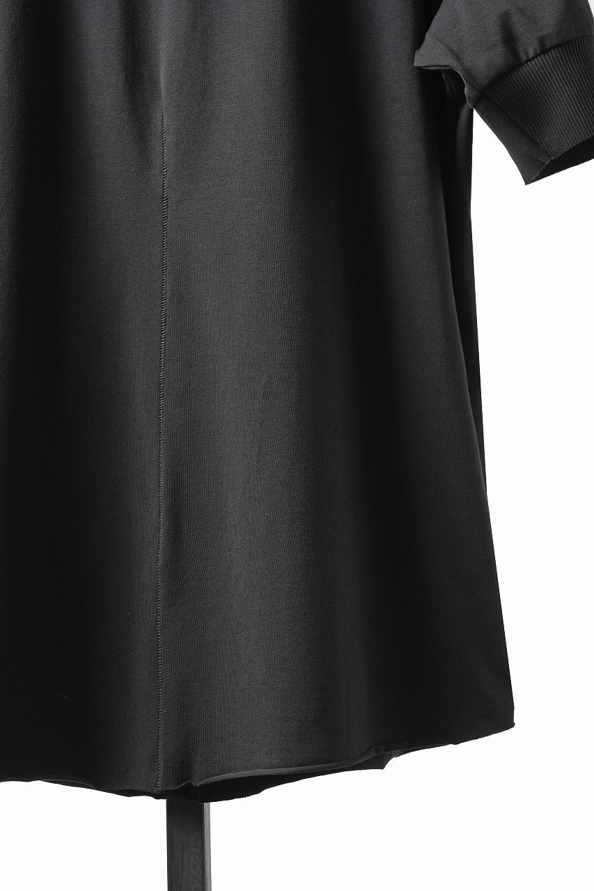 画像をギャラリービューアに読み込む, thom/krom STAND UP COLLAR T-SHIRT / STRETCH COTTON JERSEY (BLACK)
