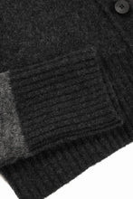 Load image into Gallery viewer, ISABEL BENENATO Yak Cardigan with Shaded Jacquard in Two Colours (GRAPHITE)