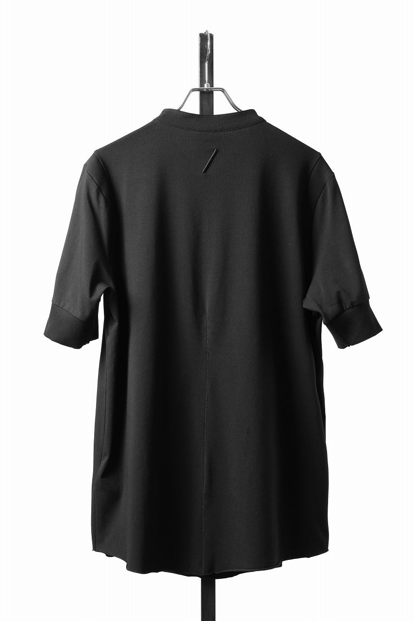 トムクロム thom krom THREE-QUARTER Tシャツ Mサイズ thom/krom STAND UP COLLAR T-SHIRT / STRETCH COTTON JERSEY (BLACK