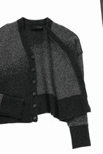 Load image into Gallery viewer, ISABEL BENENATO Yak Cardigan with Shaded Jacquard in Two Colours (GRAPHITE)