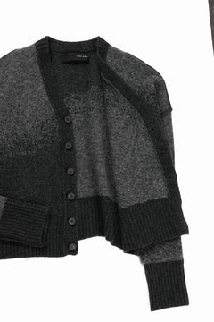 Load image into Gallery viewer, ISABEL BENENATO Yak Cardigan with Shaded Jacquard in Two Colours (GRAPHITE)