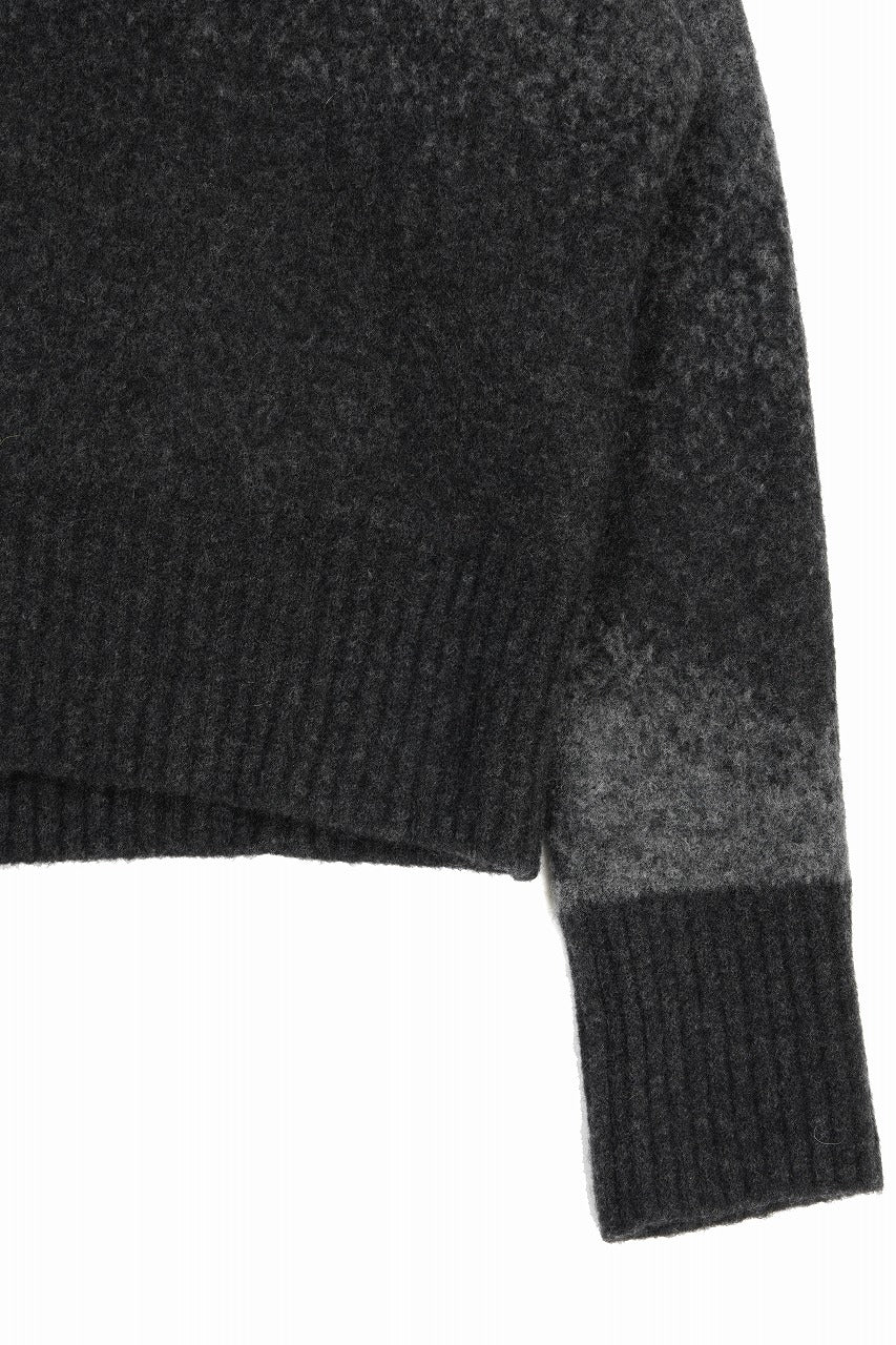 Load image into Gallery viewer, ISABEL BENENATO Yak Cardigan with Shaded Jacquard in Two Colours (GRAPHITE)