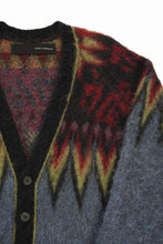 Load image into Gallery viewer, ISABEL BENENATO Geometric Gauzed Mohair Cardigan (PETROLEUM)