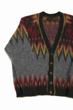 Load image into Gallery viewer, ISABEL BENENATO Geometric Gauzed Mohair Cardigan (PETROLEUM)
