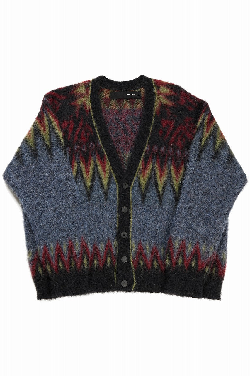 Load image into Gallery viewer, ISABEL BENENATO Geometric Gauzed Mohair Cardigan (PETROLEUM)