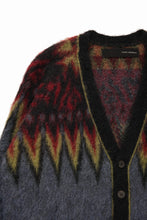 Load image into Gallery viewer, ISABEL BENENATO Geometric Gauzed Mohair Cardigan (PETROLEUM)
