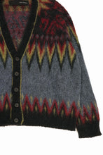 Load image into Gallery viewer, ISABEL BENENATO Geometric Gauzed Mohair Cardigan (PETROLEUM)