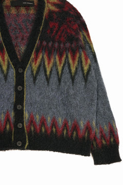 Load image into Gallery viewer, ISABEL BENENATO Geometric Gauzed Mohair Cardigan (PETROLEUM)