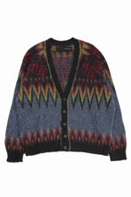 Load image into Gallery viewer, ISABEL BENENATO Geometric Gauzed Mohair Cardigan (PETROLEUM)