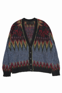 Load image into Gallery viewer, ISABEL BENENATO Geometric Gauzed Mohair Cardigan (PETROLEUM)