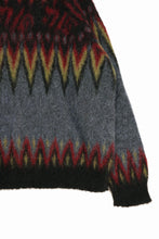 Load image into Gallery viewer, ISABEL BENENATO Geometric Gauzed Mohair Cardigan (PETROLEUM)