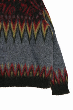 Load image into Gallery viewer, ISABEL BENENATO Geometric Gauzed Mohair Cardigan (PETROLEUM)