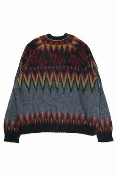 Load image into Gallery viewer, ISABEL BENENATO Geometric Gauzed Mohair Cardigan (PETROLEUM)