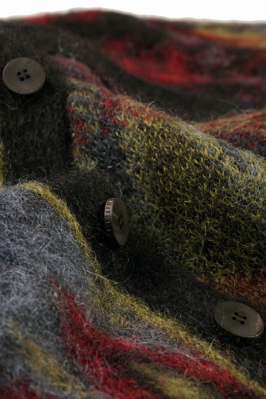 Load image into Gallery viewer, ISABEL BENENATO Geometric Gauzed Mohair Cardigan (PETROLEUM)