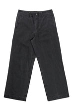 Load image into Gallery viewer, ISAMU KATAYAMA BACKLASH HERRINGBONE STONE BIO WASH WIDE PANTS (BLACK)