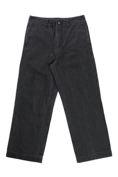 Load image into Gallery viewer, ISAMU KATAYAMA BACKLASH HERRINGBONE STONE BIO WASH WIDE PANTS (BLACK)