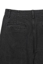 Load image into Gallery viewer, ISAMU KATAYAMA BACKLASH HERRINGBONE STONE BIO WASH WIDE PANTS (BLACK)