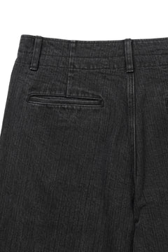 Load image into Gallery viewer, ISAMU KATAYAMA BACKLASH HERRINGBONE STONE BIO WASH WIDE PANTS (BLACK)