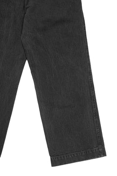 Load image into Gallery viewer, ISAMU KATAYAMA BACKLASH HERRINGBONE STONE BIO WASH WIDE PANTS (BLACK)