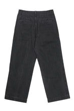 Load image into Gallery viewer, ISAMU KATAYAMA BACKLASH HERRINGBONE STONE BIO WASH WIDE PANTS (BLACK)