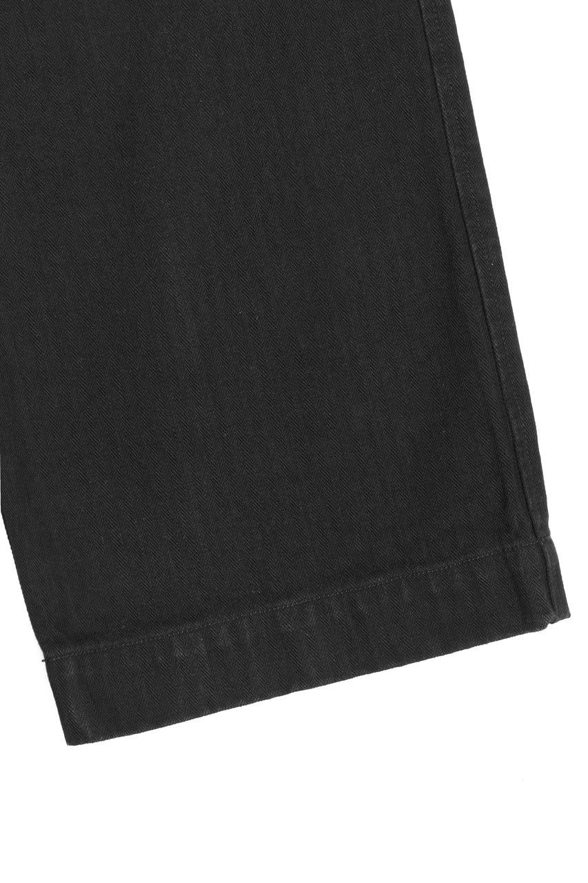 画像をギャラリービューアに読み込む, ISAMU KATAYAMA BACKLASH HERRINGBONE ONE WASH WIDE PANTS (BLACK)