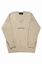 Load image into Gallery viewer, ISABEL BENENATO Yak V-neck Over Sweater with Contrast &amp; Crotch Stitching (NATURAL)