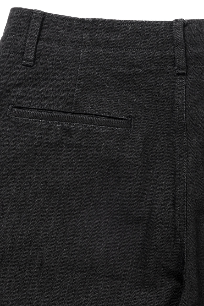 画像をギャラリービューアに読み込む, ISAMU KATAYAMA BACKLASH HERRINGBONE ONE WASH WIDE PANTS (BLACK)