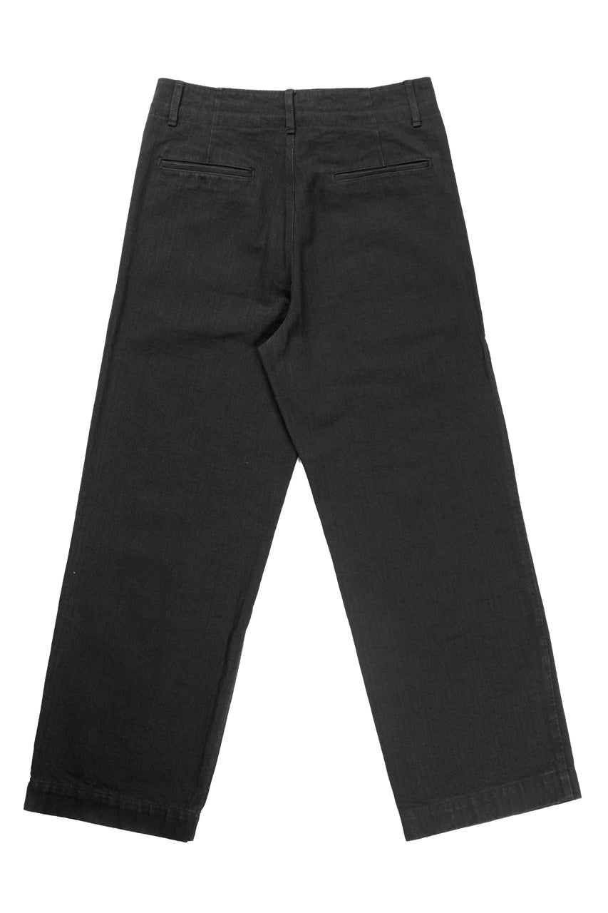 画像をギャラリービューアに読み込む, ISAMU KATAYAMA BACKLASH HERRINGBONE ONE WASH WIDE PANTS (BLACK)