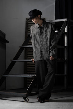 Load image into Gallery viewer, A TENTATIVE ATELIER Abel G. MULTI-STITCHES WORKER SHIRT (BLACK)
