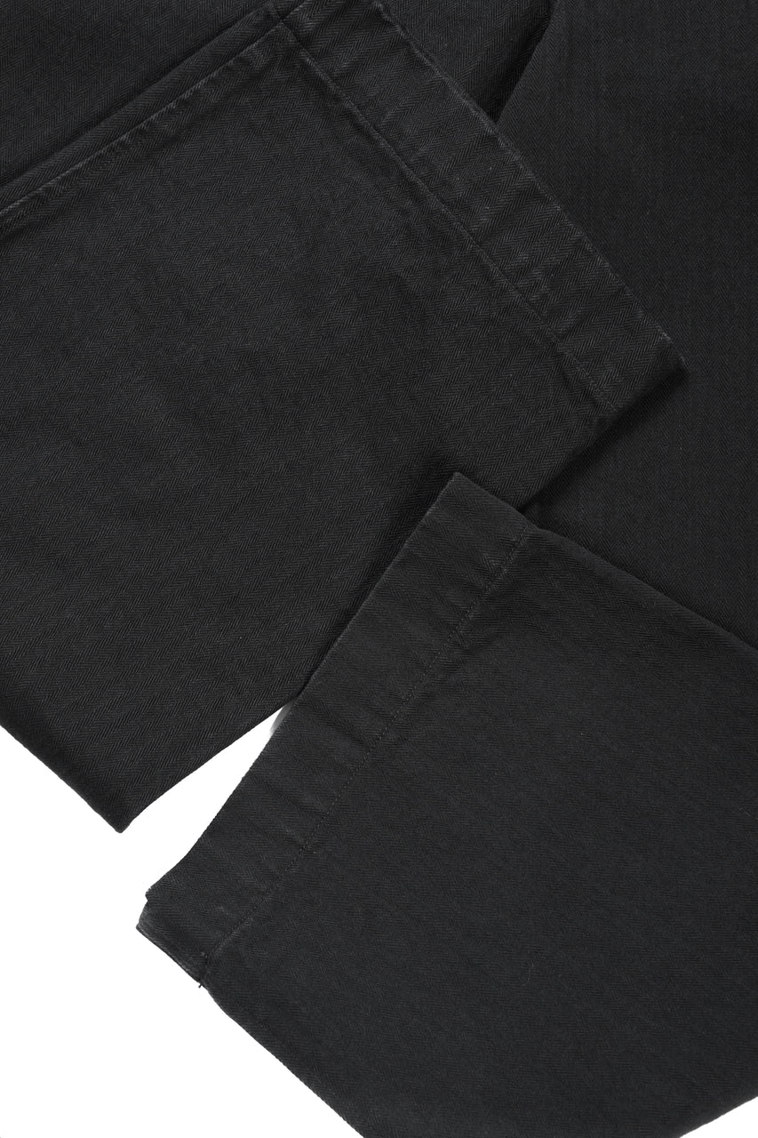 画像をギャラリービューアに読み込む, ISAMU KATAYAMA BACKLASH HERRINGBONE ONE WASH WIDE PANTS (BLACK)