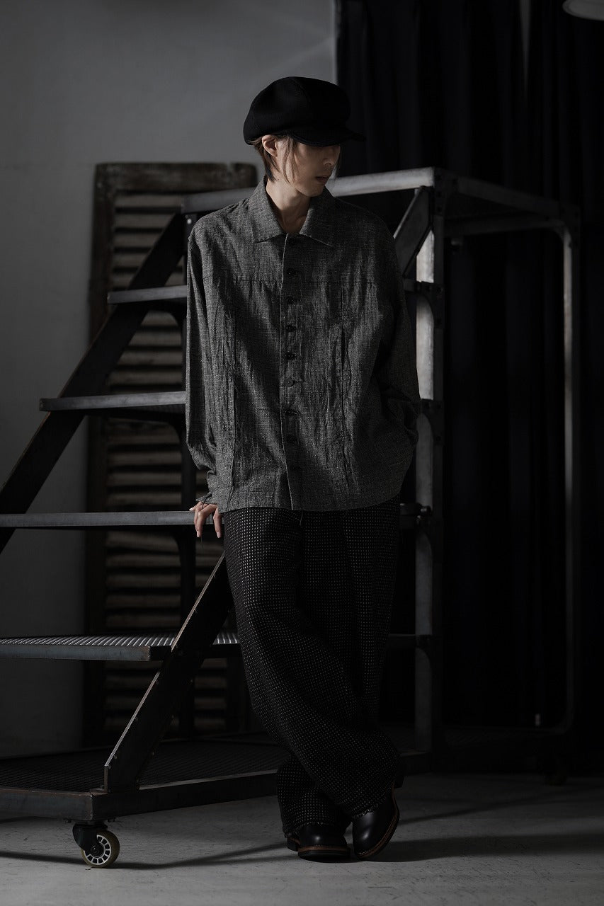 A TENTATIVE ATELIER Abel G. MULTI-STITCHES WORKER SHIRT (BLACK)