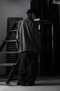 Load image into Gallery viewer, A TENTATIVE ATELIER Abel G. MULTI-STITCHES WORKER SHIRT (BLACK)